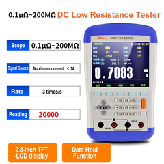 Handheld DC Milliohmmeter 1μΩ ~ 200KΩ 0.1μΩ ~ 200MΩ  DC Low Resistance Tester Meter 5.6 - inch TFT - LCD Four Wire Kelvin Measurement