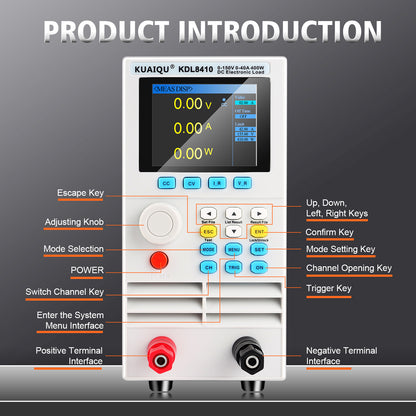 KUAIQU KDL8410 400W 150V 40A Battery Tester Single-Channel Programmable DC Electronic Load detector Battery Capacity Tester