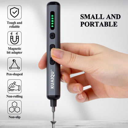KUAIQU KDS6801 68 in 1 Mini Electric Screwdriver Set, 5 Torque Settings, Magnetic Bits for PC/iPhone/Watch Repair