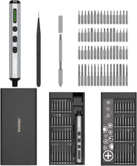 KUAIQU KDS6801 - Juego de mini destornilladores eléctricos 68 en 1, 5 ajustes de torque, puntas magnéticas para reparación de PC, iPhone y reloj