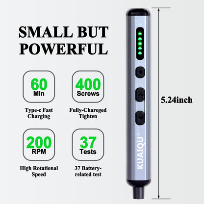 KUAIQU KDS6801 68 in 1 Mini Electric Screwdriver Set, 5 Torque Settings, Magnetic Bits for PC/iPhone/Watch Repair