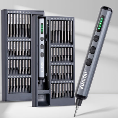KUAIQU KDS6801 68 in 1 Mini Electric Screwdriver Set, 5 Torque Settings, Magnetic Bits for PC/iPhone/Watch Repair