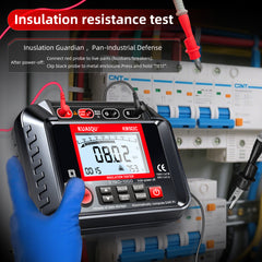 Testeur de résistance d'isolement KUAIQU : 5 jeux de tension de sortie max. 1000 V / 2500 V, 100 mémoires, décharge automatique 