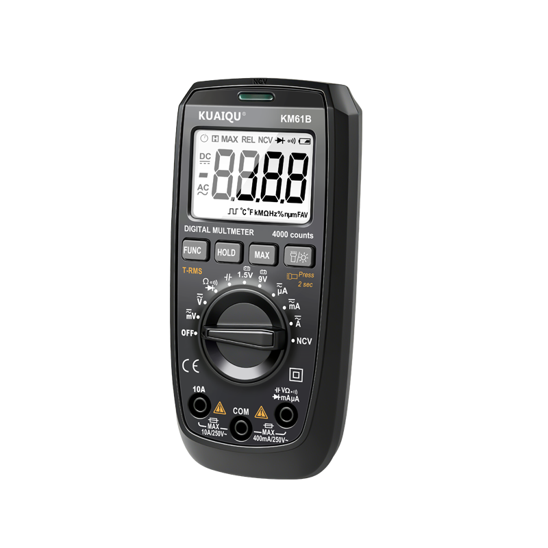 Multímetro KUAIQU KM61B KM61C 600V 10A 40MΩ / 60MΩ Retención de datos True-RMS Rango de temperatura de medición máximo/mínimo -20°C~1000°C