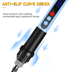 Soldador portátil KQ919 de 200 W y 560 ℃ con control de temperatura, pequeño y de alta potencia, para reparación electrónica doméstica.