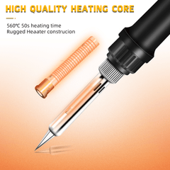 Soldador portátil KQ919 de 200 W y 560 ℃ con control de temperatura, pequeño y de alta potencia, para reparación electrónica doméstica.