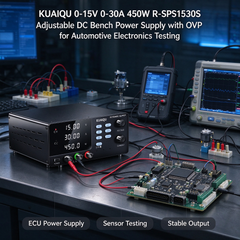 KUAIQU 0-15V 0-30A 450W R-SPS1530S Adjustable DC Bench Power Supply with OVP for Automotive Electronics Testing
