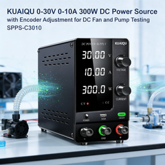KUAIQU 0-30V 0-10A 300W DC Power Source with Encoder Adjustment for DC Fan and Pump Testing SPPS-C3010