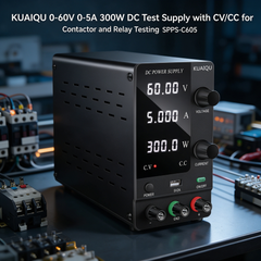 KUAIQU 0-60V 0-5A 300W DC Test Supply with CV/CC for Contactor and Relay Testing SPPS-C605