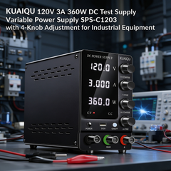 KUAIQU 120V 3A 360W DC Test Supply Variable Power Supply SPS-C1203 with 4-Knob Adjustment for Industrial Equipment