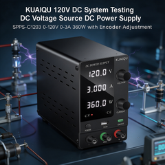 KUAIQU 120V DC System Testing DC Voltage Source DC Power Supply SPPS-C1203 0-120V 0-3A 360W with Encoder Adjustment