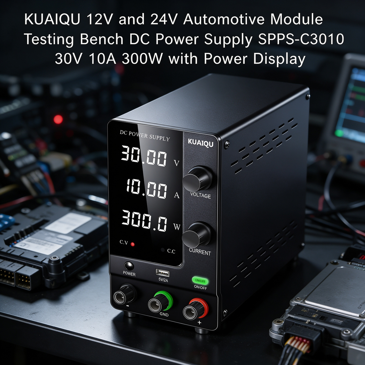 KUAIQU 12V and 24V Automotive Module Testing Bench DC Power Supply SPPS-C3010 30V 10A 300W with Power Display