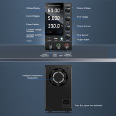 KUAIQU 48V System Testing SPS-C605 Regulated DC Power Supply DC Power Source 0-60V 0-5A 300W with CV/CC