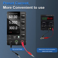 KUAIQU 48V System Testing SPS-C605 Regulated DC Power Supply DC Power Source 0-60V 0-5A 300W with CV/CC