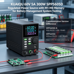 KUAIQU 60V 5A 300W SPPS605D Regulated Power Source with M1-M4 Memory for Battery Management System Testing