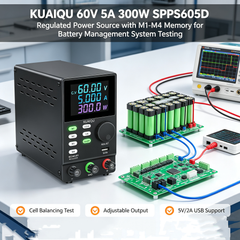 KUAIQU 60V 5A 300W SPPS605D Regulated Power Source with M1-M4 Memory for Battery Management System Testing
