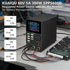 KUAIQU 60V 5A 300W SPPS605D Regulated Power Source with M1-M4 Memory for Battery Management System Testing