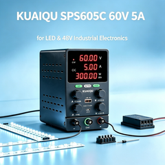 Alimentation DC KUAIQU SPS605C 60V 5A sur batterie, détection d'erreur de connexion, protection OCP pour source d'alimentation portable
