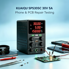 Alimentation de laboratoire CC réglable KUAIQU SPS305C 30 V 5 A, avec chargement USB et protection contre les courts-circuits pour les travaux en extérieur