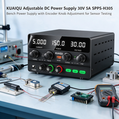 KUAIQU Adjustable DC Power Supply 30V 5A SPPS-H305 Bench Power Supply with Encoder Knob Adjustment for Sensor Testing