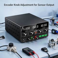 KUAIQU Adjustable DC Power Supply 30V 5A SPPS-H305 Bench Power Supply with Encoder Knob Adjustment for Sensor Testing