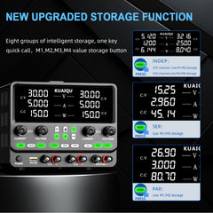 KUAIQU Analog Circuit and Op Amp Testing Power Supply SPPS305-2KD 30V 5A 150W×2 with Negative-0-Positive Voltage
