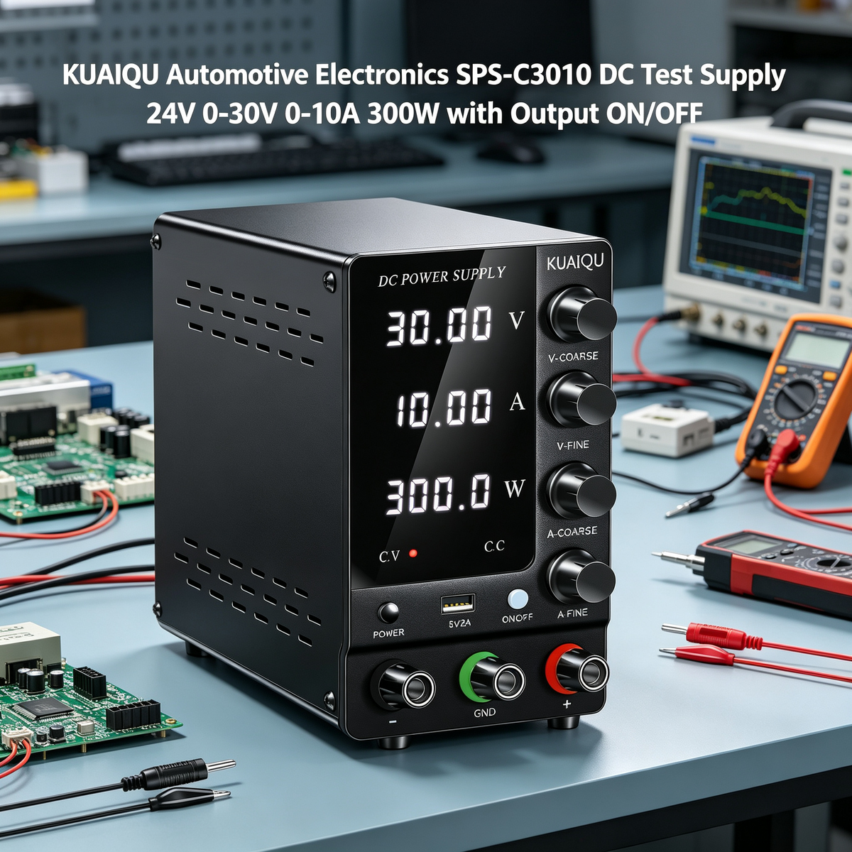 KUAIQU Automotive Electronics SPS-C3010 DC Test Supply 24V 0-30V 0-10A 300W with Output ON/OFF
