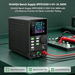 KUAIQU Bench Supply SPPS1203D 0-120V 0-3A 360W with LCD Memory Function for Motor Controller Testing