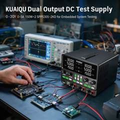 KUAIQU Dual Output DC Test Supply 0-30V 0-5A 150W×2 SPPS305-2KD for Embedded System Testing
