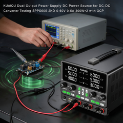 KUAIQU Dual Output Power Supply DC Power Source for DC-DC Converter Testing SPPS605-2KD 0-60V 0-5A 300W×2 with OCP