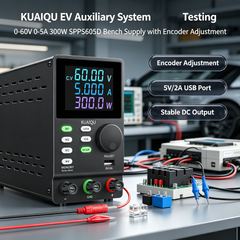 KUAIQU EV Auxiliary System Testing 0-60V 0-5A 300W SPPS605D Bench Supply with Encoder Adjustment