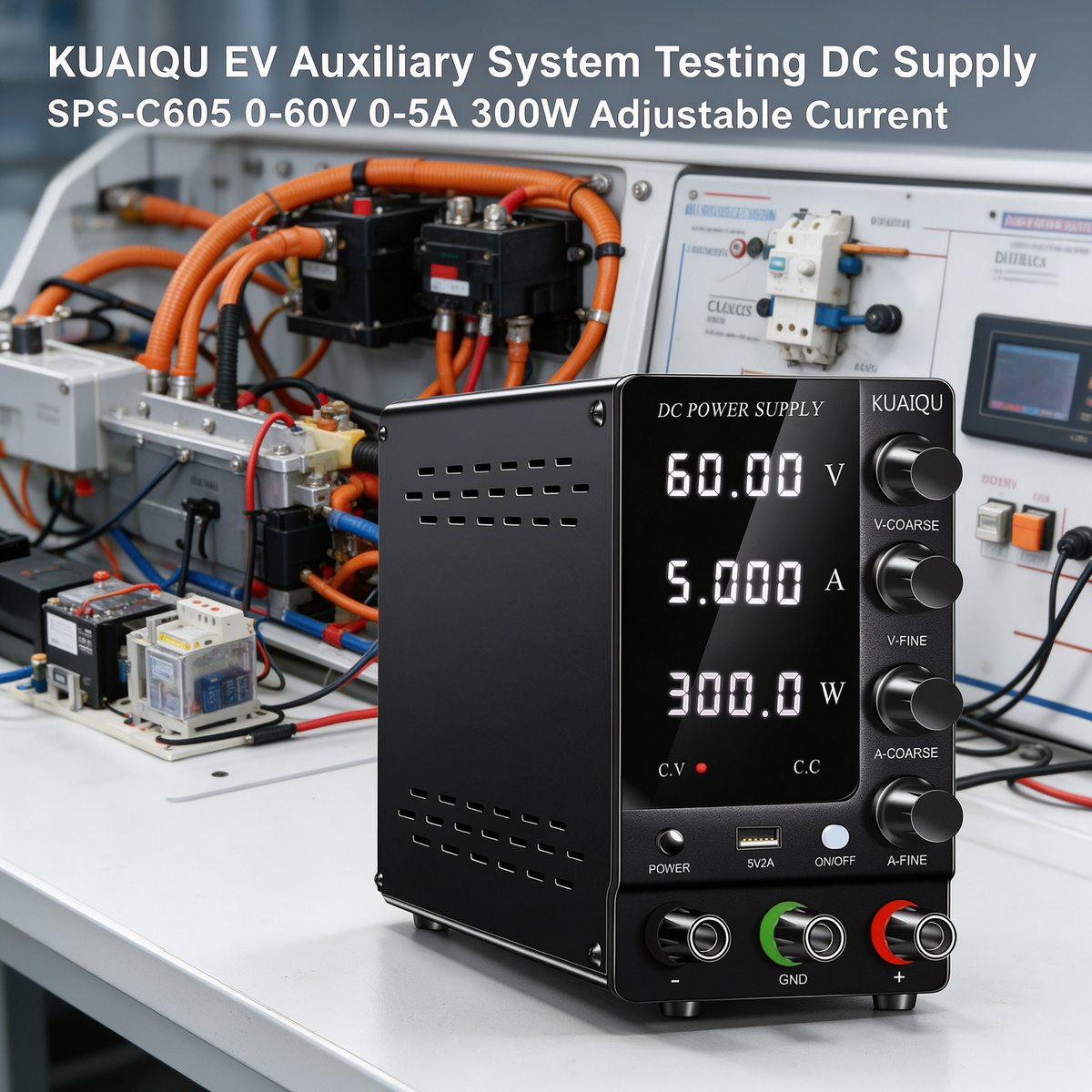 KUAIQU EV Auxiliary System Testing DC Supply SPS-C605 0-60V 0-5A 300W Adjustable Current