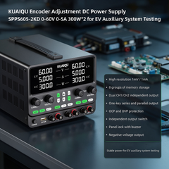 KUAIQU Encoder Adjustment DC Power Supply SPPS605-2KD 0-60V 0-5A 300W×2 for EV Auxiliary System Testing