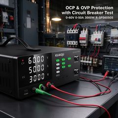 KUAIQU High Power DC Supply R-SPS6050S 0-60V 0-50A 3000W with OCP & OVP for Industrial DC Equipment Testing