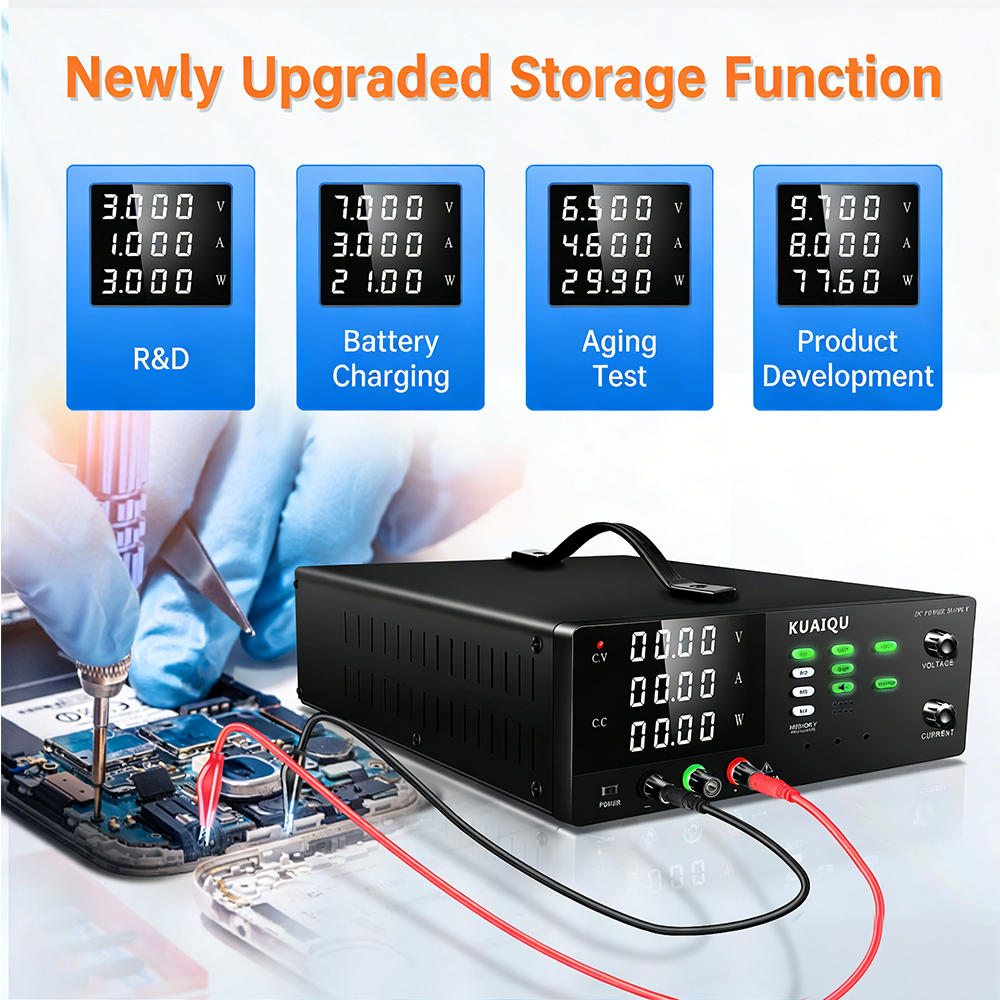 High Power Programmable DC Power with One-Touch Memory & Current Limiting Protection 