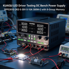 KUAIQU LED Driver Testing DC Bench Power Supply SPPS3010-2KD 0-30V 0-10A 300W×2 with 8-Group Memory