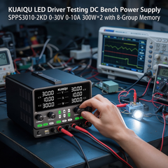KUAIQU LED Driver Testing DC Bench Power Supply SPPS3010-2KD 0-30V 0-10A 300W×2 with 8-Group Memory