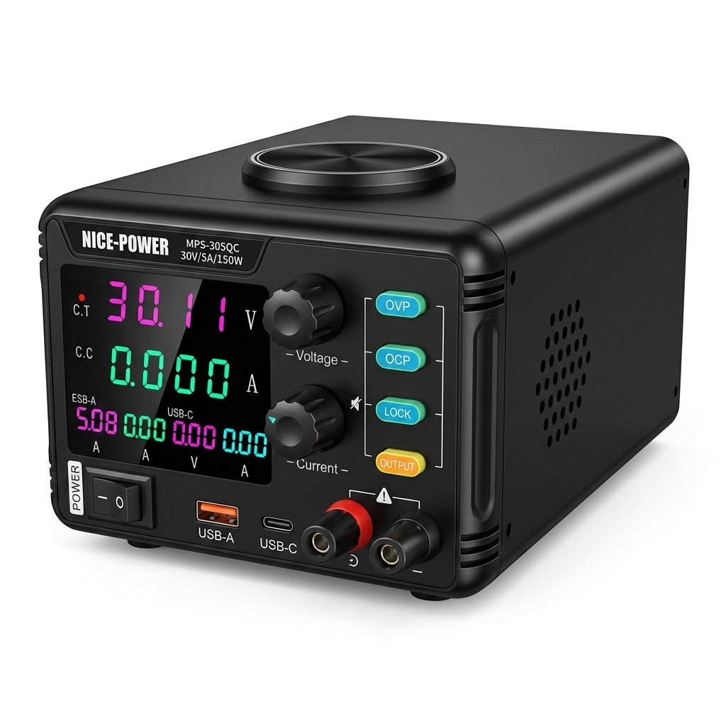 KUAIQU  MPS-305QC Smart DC Power Supply for Mobile Phone Repair with USB Fast Charging Test