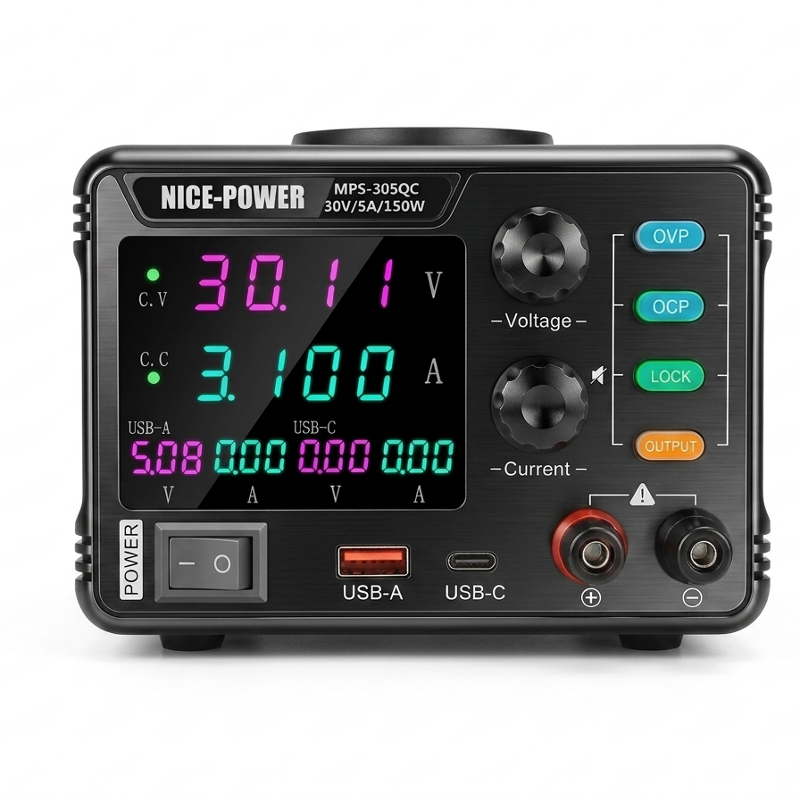 KUAIQU  MPS-305QC Smart DC Power Supply for Mobile Phone Repair with USB Fast Charging Test
