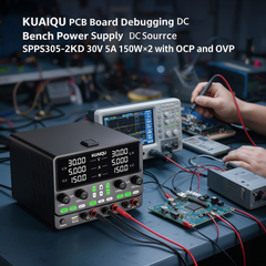 KUAIQU PCB Board Debugging DC Bench Power Supply DC Source SPPS305-2KD 30V 5A 150W×2 with OCP and OVP