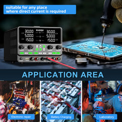 KUAIQU PCB Board Debugging DC Bench Power Supply DC Source SPPS305-2KD 30V 5A 150W×2 with OCP and OVP