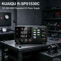 KUAIQU R-SPS1530C 15V 30A 450W Regulated DC Power Supply with OCP for DC Motor Testing