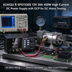 KUAIQU R-SPS1530S 15V 30A 450W High Current DC Power Supply with OCP for DC Motor Testing
