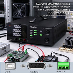 KUAIQU R-SPS20010S Switching Power Test Supply 0-200V 0-10A 2000W with 4-Group Memory for Testing