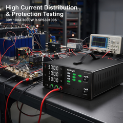 KUAIQU R-SPS30100S 30V 100A 3000W High Current DC Power Source Designed for Battery System Testing
