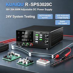 KUAIQU R-SPS3020C 30V 20A 600W Adjustable DC Power Supply with OCP for 24V System Testing
