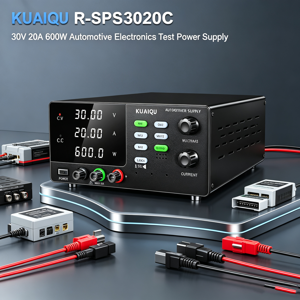 KUAIQU R-SPS3020C 30V 20A 600W Automotive Electronics Test Power Supply with OCP for Automotive Testing