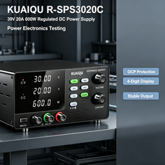 KUAIQU R-SPS3020C 30V 20A 600W Regulated DC Power Supply with OCP for Power Electronics Testing