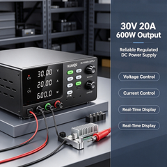 KUAIQU R-SPS3020C 30V 20A 600W Regulated DC Power Supply with OCP for Power Electronics Testing