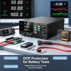 KUAIQU R-SPS3030C 30V 30A 900W Adjustable DC Power Supply with OCP for High Current Battery Systems